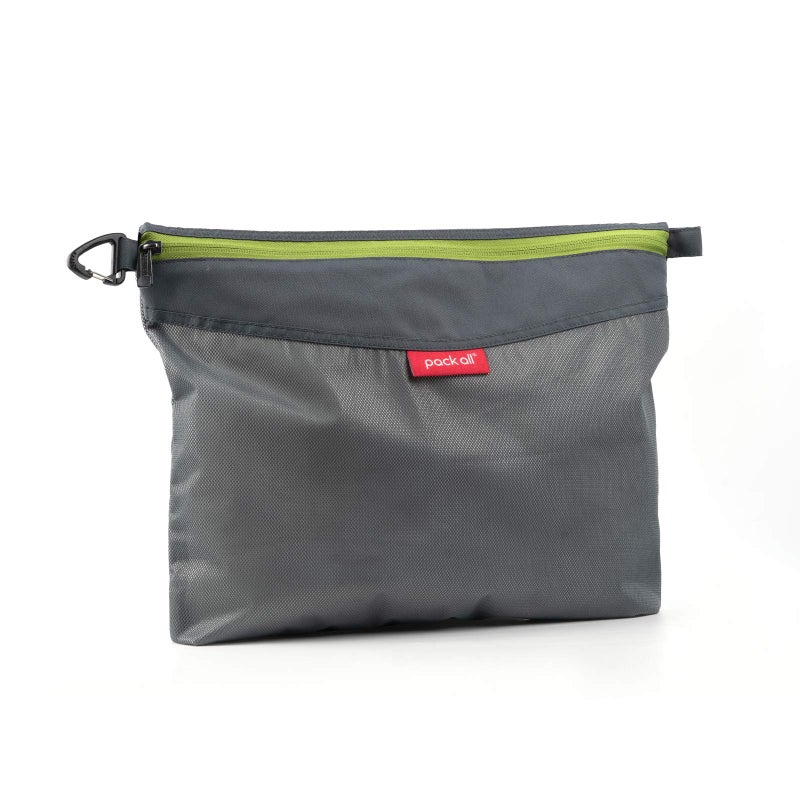 pack all Water-resistant Material Zipper Pouch, Mesh Zipper Bags for Storage, Travel, Office (Gray, Large) - Image 1